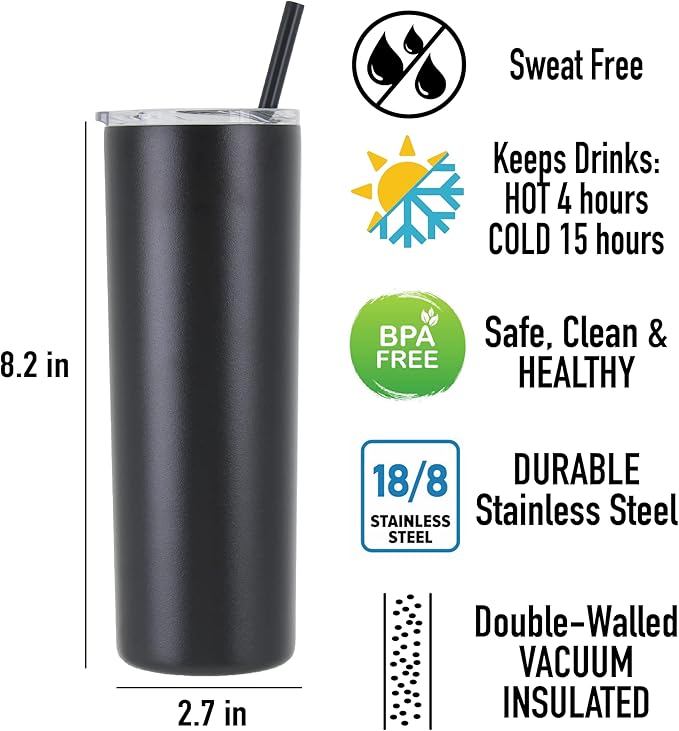 20 oz Personalized Nurse's Stainless Steel Vinyl Decal Tumbler with Custom Stethoscope Name by Avito - Includes Straw and Lid - Nurse RN - Nurse Gift
