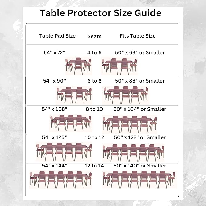 Quality Table Pad Protector, Superior Protection from Spills, Scratches & Heat - Reusable Vinyl Table Cloth with Cushion Flannel Backing (72" L x 54" W)