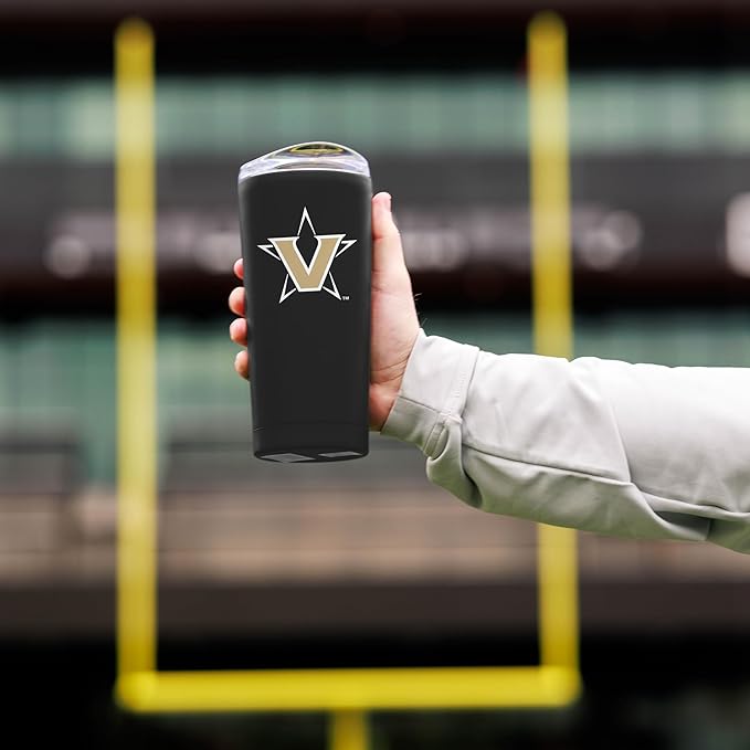 Logo Brands NCAA 20 oz Powder Coat Stainless Tumbler -Double-Wall Insulated Everday Tumbler for Hot or Cold Drinks, High Lip Lid, Team Color