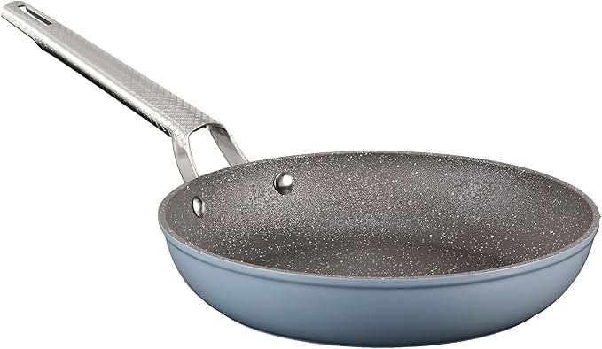 Starfrit The Rock Wave 20cm (8") Non-Stick Fry Pan with Wave.Tec Non-Slip Handle - Aluminum - Oven Safe - PFOA Free - Easy to Clean - Blue