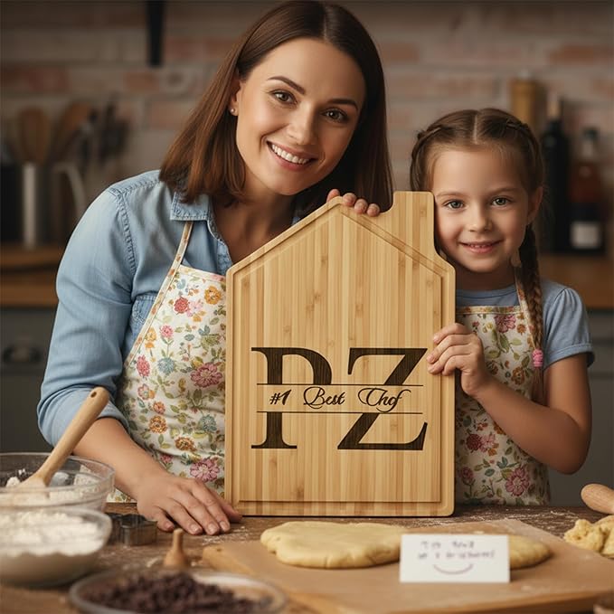 Personalized Cutting Board Wood Engraved – Monogrammed Charcuterie Board for Couples, Family, New Home or Wedding Gift – Custom Monogram – Personalized Wedding Gifts & Housewarming Gift, Home 004