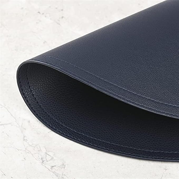 Set of 1/4/6 Round PU Leather Placemats Non-Slip Heat Insulation Tableware Pad for Modern Simple Waterproof Home Table(Y Circle oragne,R 38CM 4pcs)