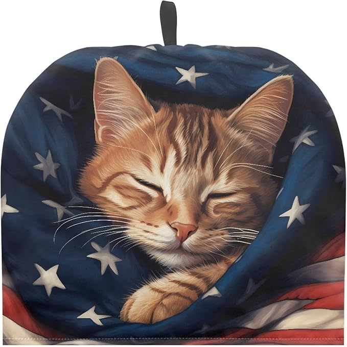American Flag Teapot Cover Soft Tea Cozy for Teapot Insulated Dust Proof Kettle Kitchen Dust Cover Designed in England 4th of July Tea Pot DéCor Cover