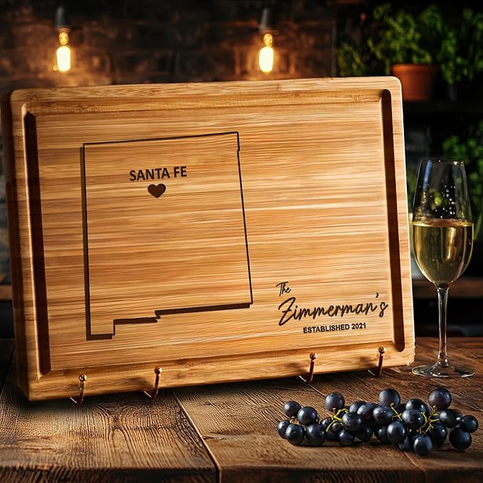 New Mexico Cutting Board for Kitchen, Personalized Map Decor, Bamboo State Gifts, Destination Souvenirs Gift, Custom Housewarming Gifts