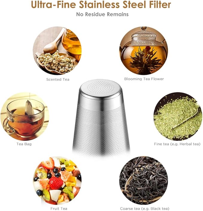 glastal 67oz XL Large Glass Teapot with Infuser Stovetop Safe, Tea Pots for Loose Tea Glass, Glass Tea Kettle for Stove Top, Clear Teapot with Strainer for Loose Tea (2000 ml)