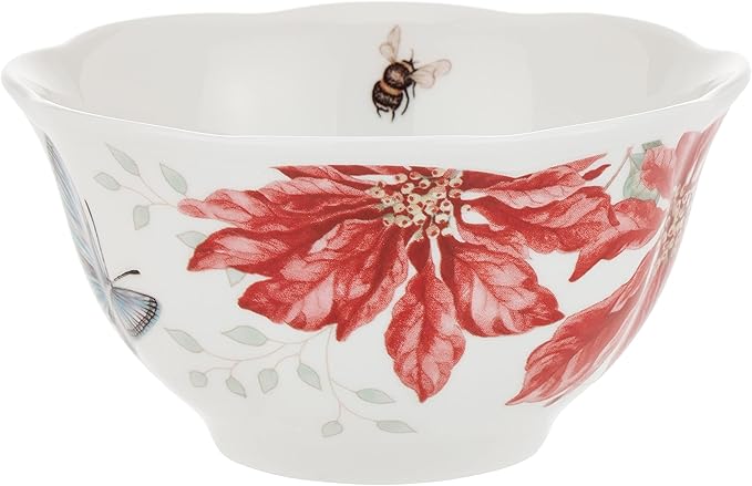 Lenox 884473 Butterfly Meadow Holiday 12-Piece Dinnerware Set, Christmas, Hosting