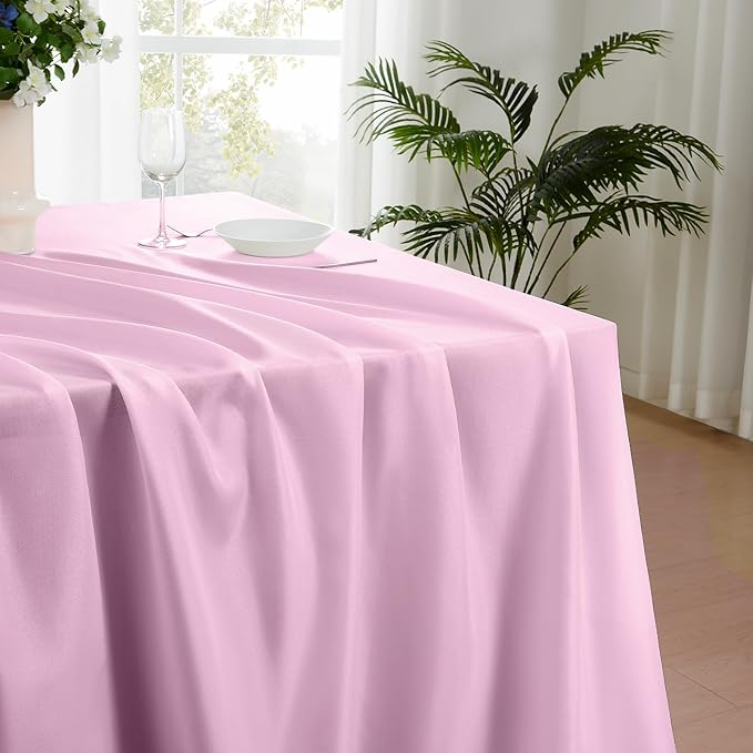 Rectangle Tablecloths 60x120 Inch 6 Pack Pink Tablecloth for 6ft Washable Decorative Linen Polyester Table Cloths for 8ft Dining Table Banquets Buffet Parties and Wedding