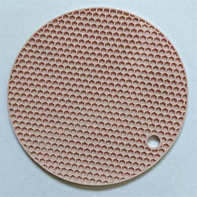 Silicone Mat Coaster Food Grade Material Placemat Non-Slip Table Mat Kitchen Accessories Gadgets Round Cup Mat 4pcs(G,18cm x 18cm(7.09in))