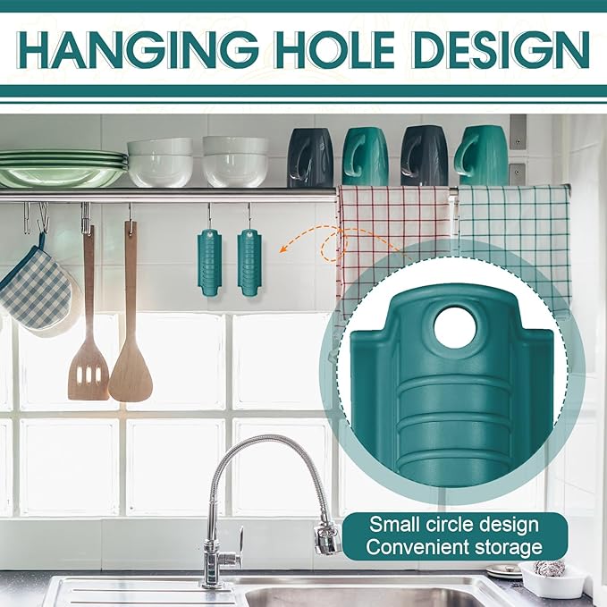 Patelai 4 Pcs Silicone Assist Hot Pan Handle Holder Pot Handle Covers for Cast Iron Skillets Holder Sleeve Nonslip Heat Resistant Pan Cover for Enameled Griddles Casserole Frying Cookware (Green)