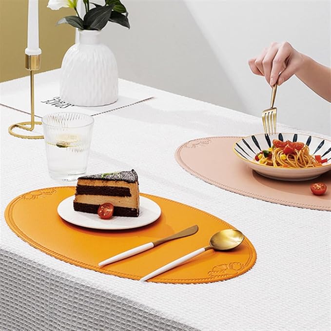 PVC Insulation Mat Oil Non-Slip Kitchen Placemat Accessories Coaster Tableware Pad Mug Dining Table Mat Napkin Home(A6,6 PCS)