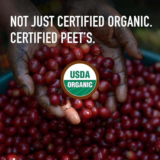 Peet's Coffee, USDA Organic Dark Roast Ground Coffee - French Roast 18 Ounce Bag