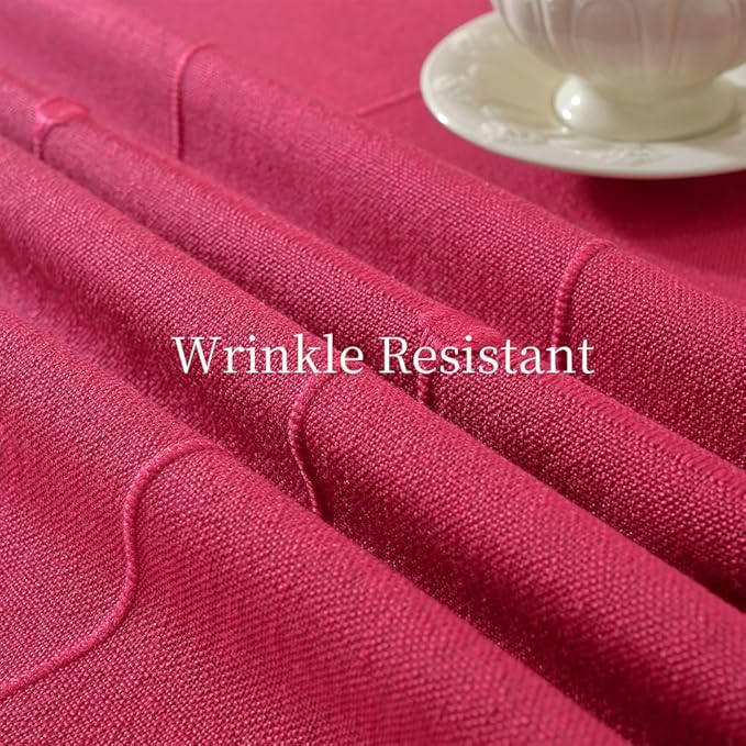 Zobesta Red Table Cloth Square 53 x 53 Inch, Cotton Red Linen Tablecloth Square Heavy Weight Washable Farmhouse Soft Boho Tablecloth for Outdoor, Party, Holiday, Picnic, Dining
