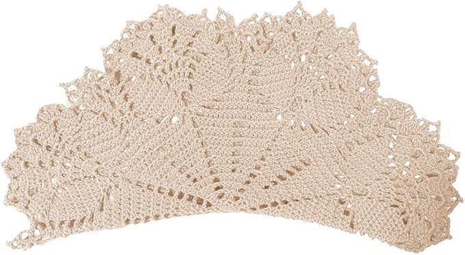 BIBITIME Tulip Flower Doilies Lace Doilies Kitchen Table Doily Mats Tablecloth Handmade Crochet Placemats Vase Dish Plate Mat (1 PC- 15 inches- 16 inches, Beige)