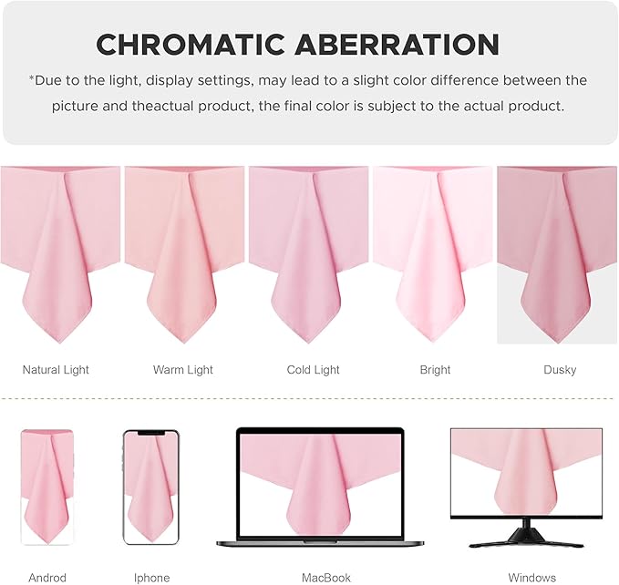 sancua Rectangle Tablecloth - 60 x 84 Inch - Stain and Wrinkle Resistant Washable Polyester Table Cloth, Decorative Fabric Table Cover for Dining Tables, Buffet Parties and Camping, Valentines Pink