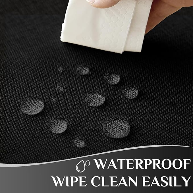 Softalker Large Black Rectangular Table Cloths 60x104 inch Faux Linen Tablecloth Outdoor Waterproof Stain and Wrinkle Resistant Table Cover for 6/8 Foot Rectangle Dining Tables for Party Graduation
