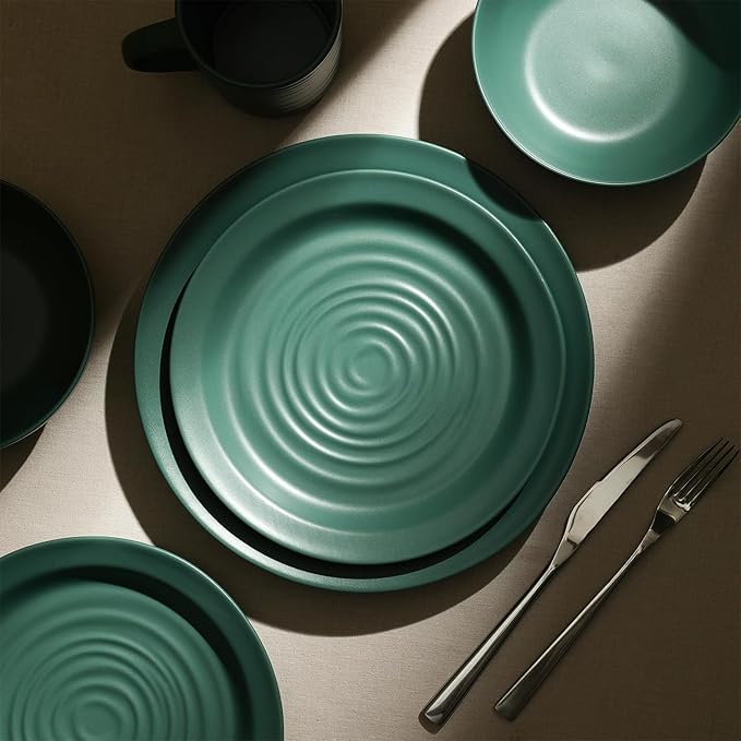Stone Lain Orbit 24-Piece Dinnerware Set Stoneware, Green