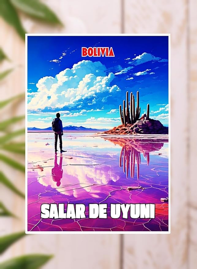 All South America Country Fridge Magnet Art Souvenir Gift Vintage Retro 2x3 (Bolivia Salar De Uyuni 1)