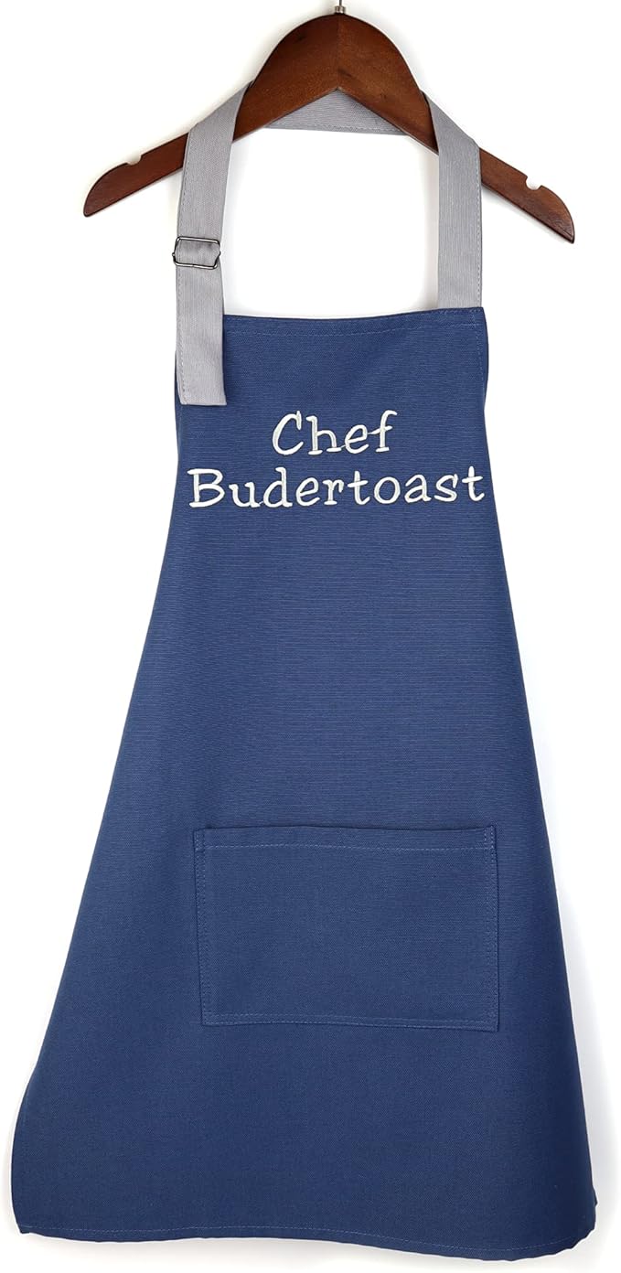 Personalized toddler apron for kitchen, custom cooking apron + chef hat set for kids, boy girl chef costume