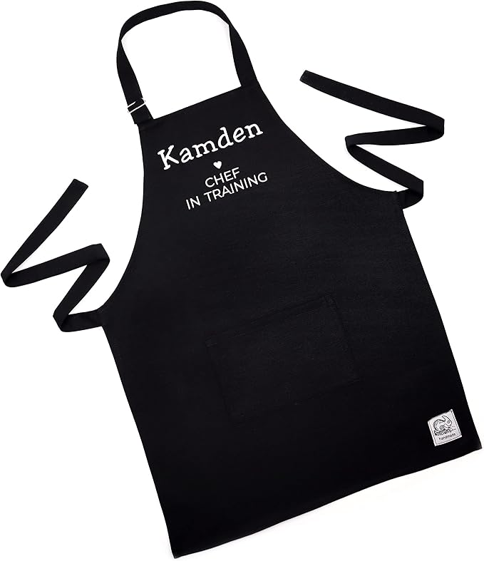 Kids Apron - Embroidered Personalized Cooking Custom Apron with Name, Adjustable, Cotton, with Pockets, for cooking