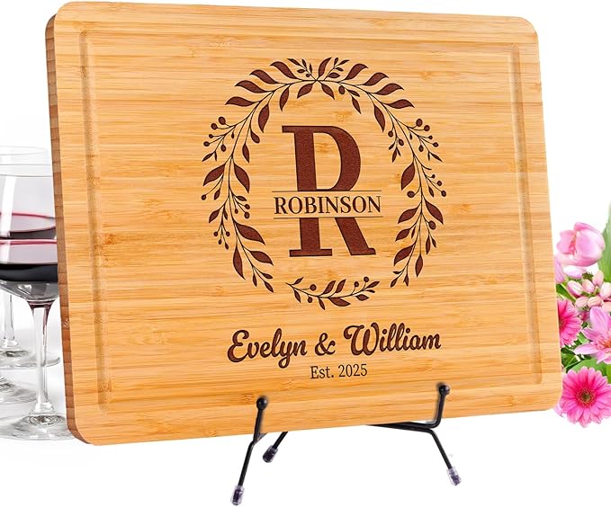 Wedding Gifts for Couples 2026 – Personalized Engraved Cutting Board, Customized Walnut Charcuterie Board, Unique Anniversary, Christmas, Bridal Shower, Housewarming and Engagement Gift Idea