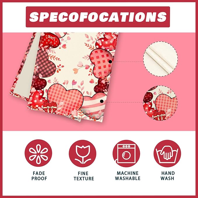 XCHI Love Hearts Valentine's Day Table Runner Table Decoration for Party Home Kitchen Dining Holiday Decor 13x60 Inch