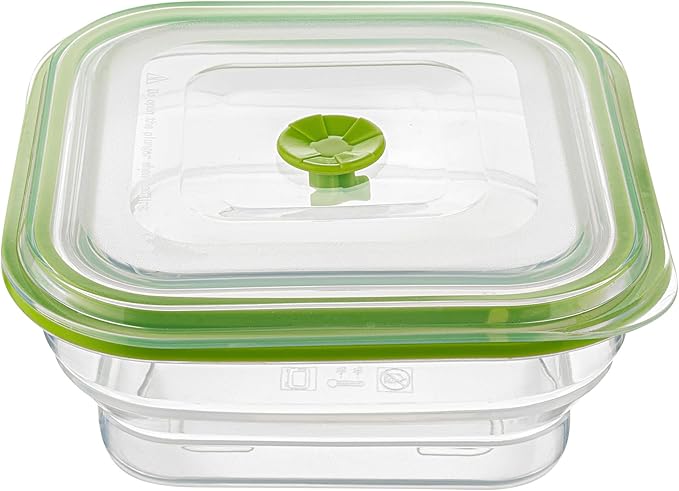 Restaurantware-Fresh Hero 37 Ounce Storage Containers, 1 Durable Airtight Food Containers - Microwavable, Freezable, Green Silicone, Collapsible, Dishwashable, With Vented Lids