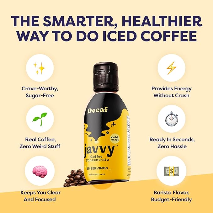 Coffee Concentrate - Cold Brew Coffee, Perfect for Hot or Iced Instant Coffees, Hot Drinks, Cold Brew Concentrate, 35 Servings - Original Decaf
