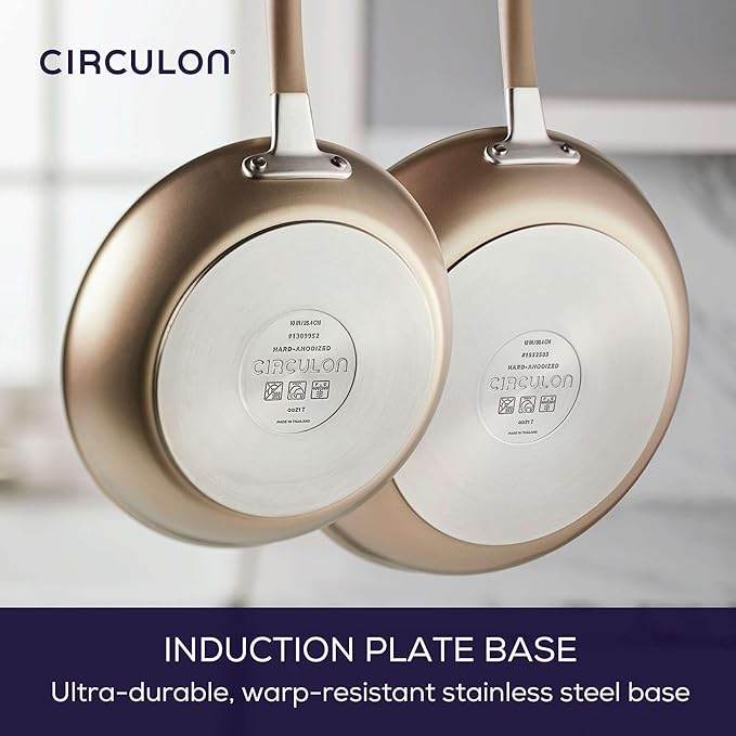 Circulon Premier Professional Hard Anodized Nonstick Cookware Induction Pots and Pans Set, 10 Piece, Bronze