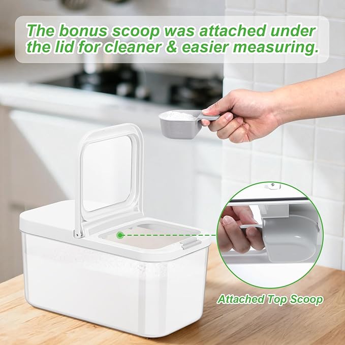 Rice Flour Storage Container - 6.5 Qt | 12 Lbs Crystal-Clear Plastic Food Storage Container Bin with Flip-up Lid, Dry Food Holder for Kitchen Pantry Organization and Storage