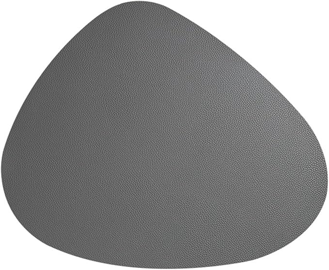 6pcs PU Placemats for Table Waterproof Non-Slip Insulation Leather Place Mats Set Nordic Style(Dark Gray)