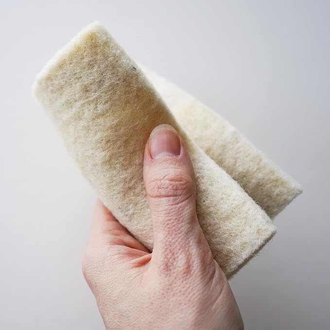 Keyaiira Wool Sponges 2-Pack - Environmentally Friendly, Long-Lasting & Compostable - Perfect for Dishes, Face, Body & Surfaces