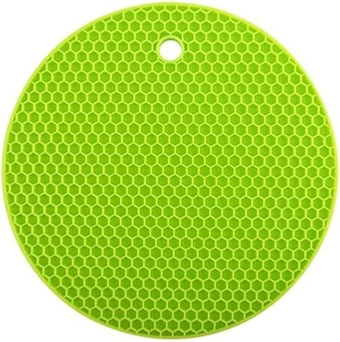 Silicone Mat Coaster Food Grade Material Placemat Non-Slip Table Mat Kitchen Accessories Gadgets Round Cup Mat 4pcs(E,18cm x 18cm(7.09in))