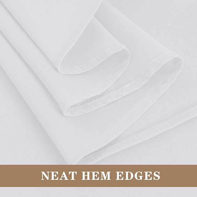 Fitable 6 Pack White Square Tablecloths - 70 x 70 Inches - Stain Resistant and Reusable Table Clothes, Polyester Fabric Table Covers for Dining, Card Tables, Coffee Tables