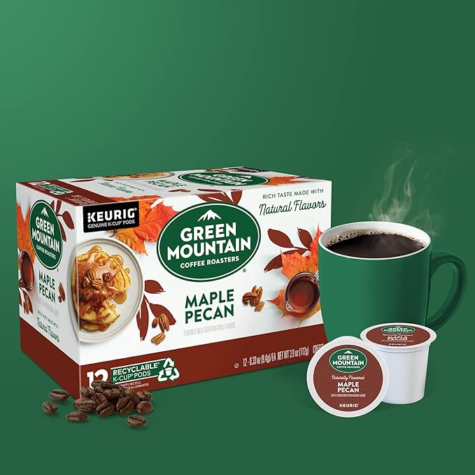Green Mountain Coffee Roasters Maple Pecan, Single-Serve Keurig K-Cup Pods, Flavored Light Roast Coffee, 72 Count