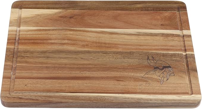 The Memory Company Officially Licensed NFL Acacia Cutting Board – 11.7" x 15.7" Durable Wood Chopping & Serving Board with Team Logo