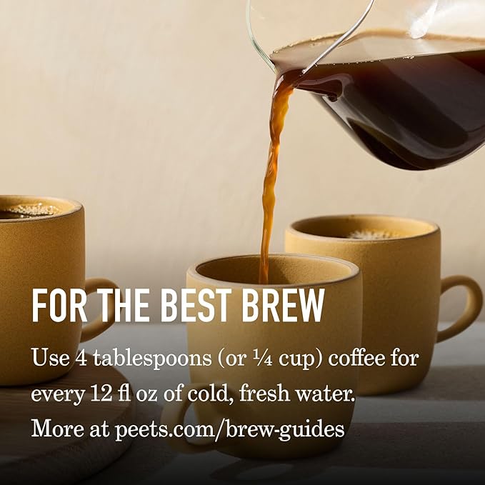Peet's Coffee, Dark Roast Ground Coffee - French Roast 63 Ounces (6 Bags of 10.5 Ounces)