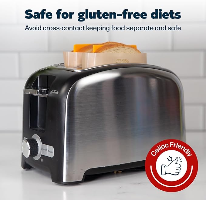 Reusable Toaster Bag - For Grilled Cheese Sandwiches, Pizza Rolls, + - Nonstick Toaster Bags Made of Teflon - BPA & PFOA Free Little Bags - Toaster Bags Reusable Up To 50 Uses (Set of 4)