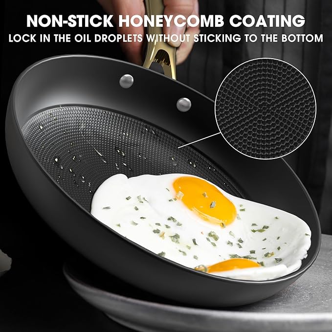 imarku Non Stick Frying Pans, 3 Pieces - 8 Inch, 10 Inch and 12 Inch Frying Pan, Professional Frying Pans Nonstick, Cast Iron Skillets, Nonstick Frying Pan with Stay Cool Handle, Best Christmas Gifts