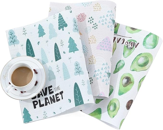 PVC Woven Placemats Set of 4 for Kitchen Dinner Table Place Mats Dining Office Placemat Plastic Table Decor Mats(PM-16)