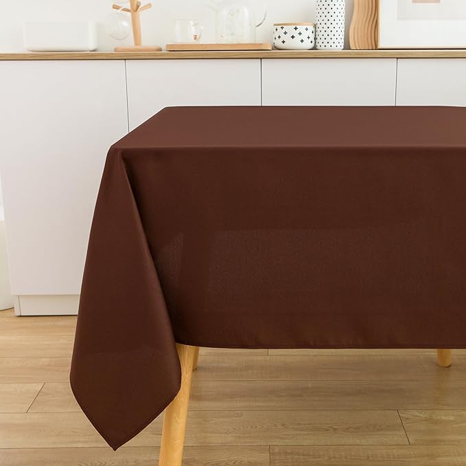 2 Pack Square Table Cloth 52X52 Inch Chocolate Washable Fabric Tablecloth Polyester Solid Dining Table Cover for Birthday Party Dinner Holiday Outdoor Indoor