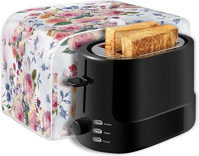 Doojoayie Pink Peony Toaster Cover 2 Slice Toaster Dust Cover Washable & Waterproof Small Appliance Protector for Kitchen Accessary,Gift for Women