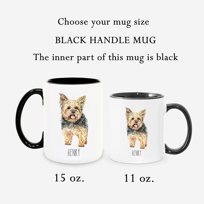 Yorkshire Terrier Custom Coffee Mugs with Name for Dog Mom Dad - Personalized Yorkie Gifts for Best Friends - Grandma Grandpa Present (Yorkshire Terrier)