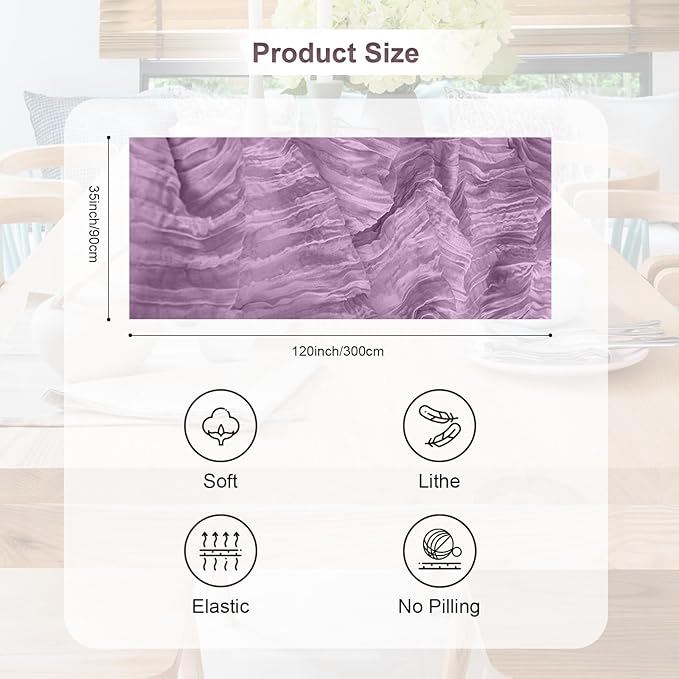 10 Pack Lilac Cheesecloth Table Runner 35x120 Inch 10Ft Rustic Gauze Cheese Cloth Table Runner Sheer Cheesecloth Table Runners for Wedding Party Bridal Shower Decoration