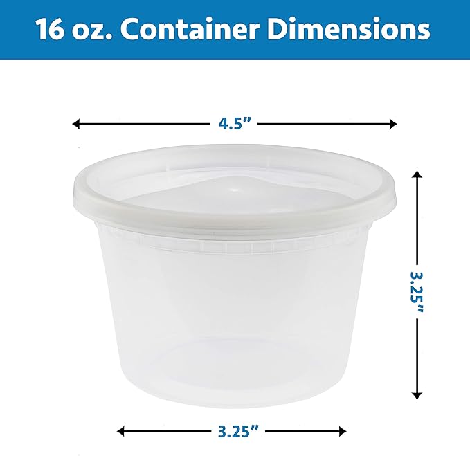 NYHI 16oz 40 Pack Clear Deli Containers with Lids Disposable Food Storage Containers with Lids Recyclable Space Saver Airtight Container for Kitchen Storage Meal Prep Take Out