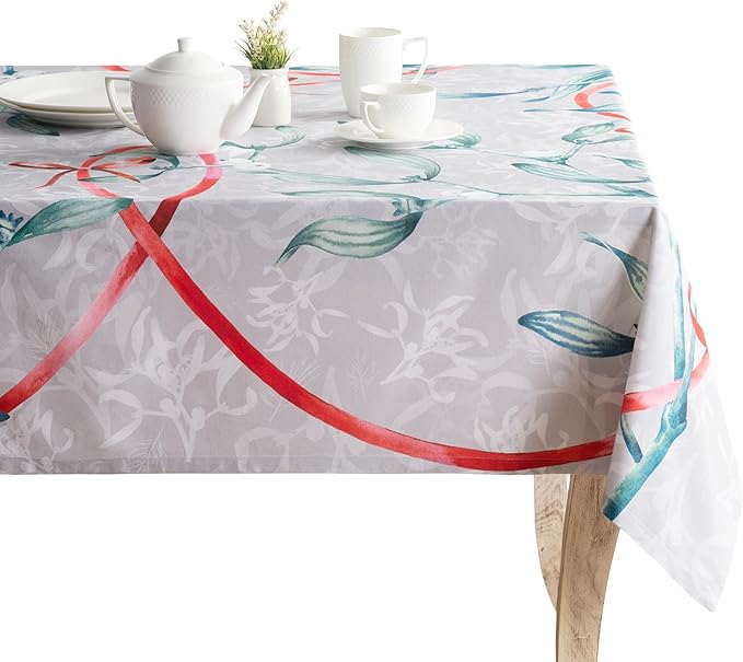 Maison d' Hermine Table Cloth Rectangle Table 100% Cotton 60 x 120 Inches Fall Tablecloth Reusable Everyday Use for Thanksgiving Christmas Decorations Dining Farmhouse Party (Enora)