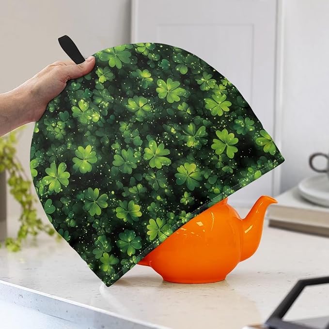 4 Leaf Teapot Cover Tea Cozy for Teapot Insulated Keep Warm Kettle Kitchen Dust Cover for St. Patrick's Designed in England