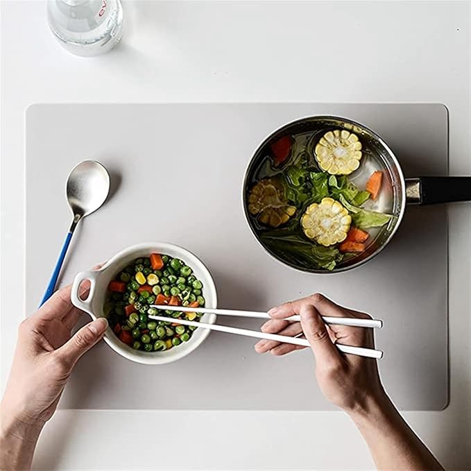 Set of 1/4/6/10 Silicone Placemat Food-Grade Non-Slip Waterproof Dining Countertop Protector Kitchen Counter Baking mat(Silicone Dark Green,30X40CM_10 PCS Set)