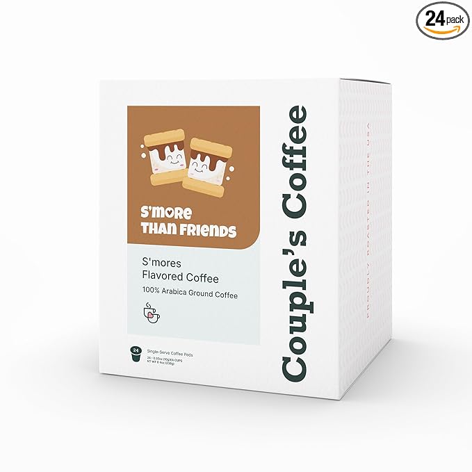 Couple's Coffee K-Cups | S'more Flavored Coffee | Gives Back to Military Families | S'more Than Friends | Gourmet Coffee with Chocolate and Marshmallow Flavors | Compatible with K-Cups & Single Serve Brewers | 24 Count