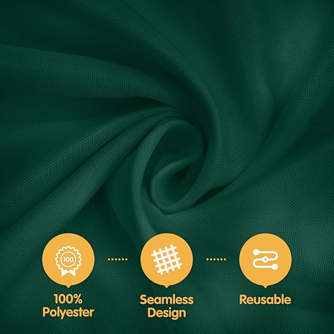 BRILLMAX 6 Pack Hunter Green Tablecloths 60 x 126 Inch for 8ft Rectangle Tables - 150 GSM Polyester Fabric, 15" Standard Drop, Water, Stain & Wrinkle Resistant Cloth Cover for Wedding Dining Buffet