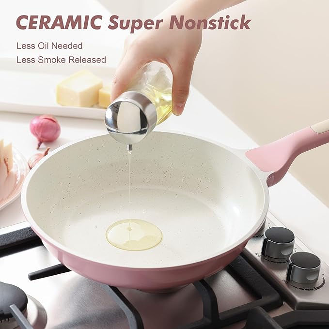 SENSARTE Nonstick Ceramic Frying Pan 11-Inch, Healthy Non Toxic Skillet, Induction Compatible Omelet Pan with Heat Resistant Handle, PFAS-Free